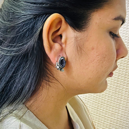 Agate Druzy Ear Stud