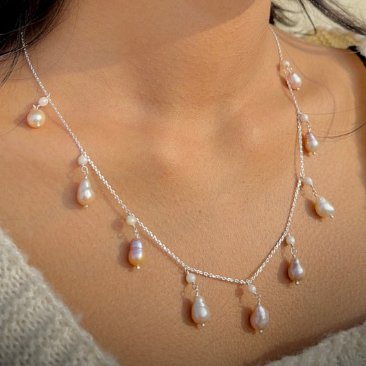 Baroque Pearl Charm Necklace