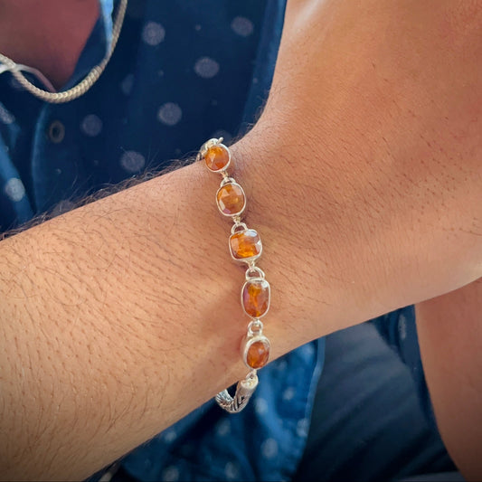 Sunstone Silver Men's Bracelet