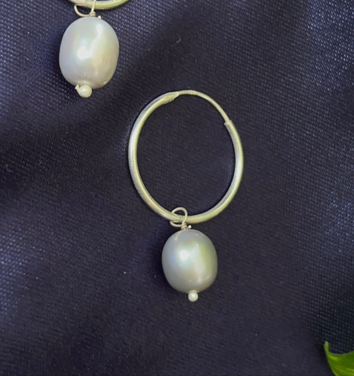 Graphite Drop Pearl Earrings