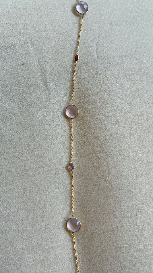 Blush Rose Quartz Long Chain