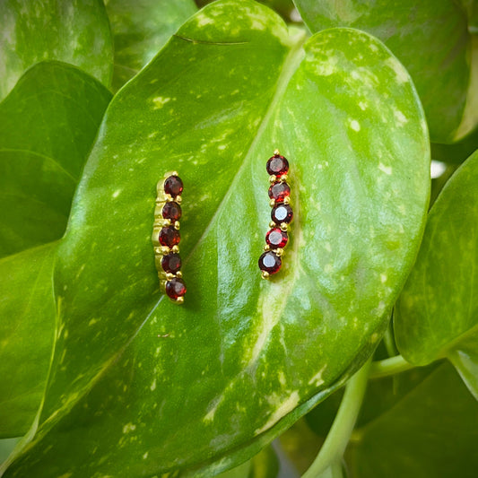Caterpillar Garnet Earrings