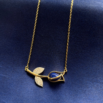 Tulip Pendant with Link Chain