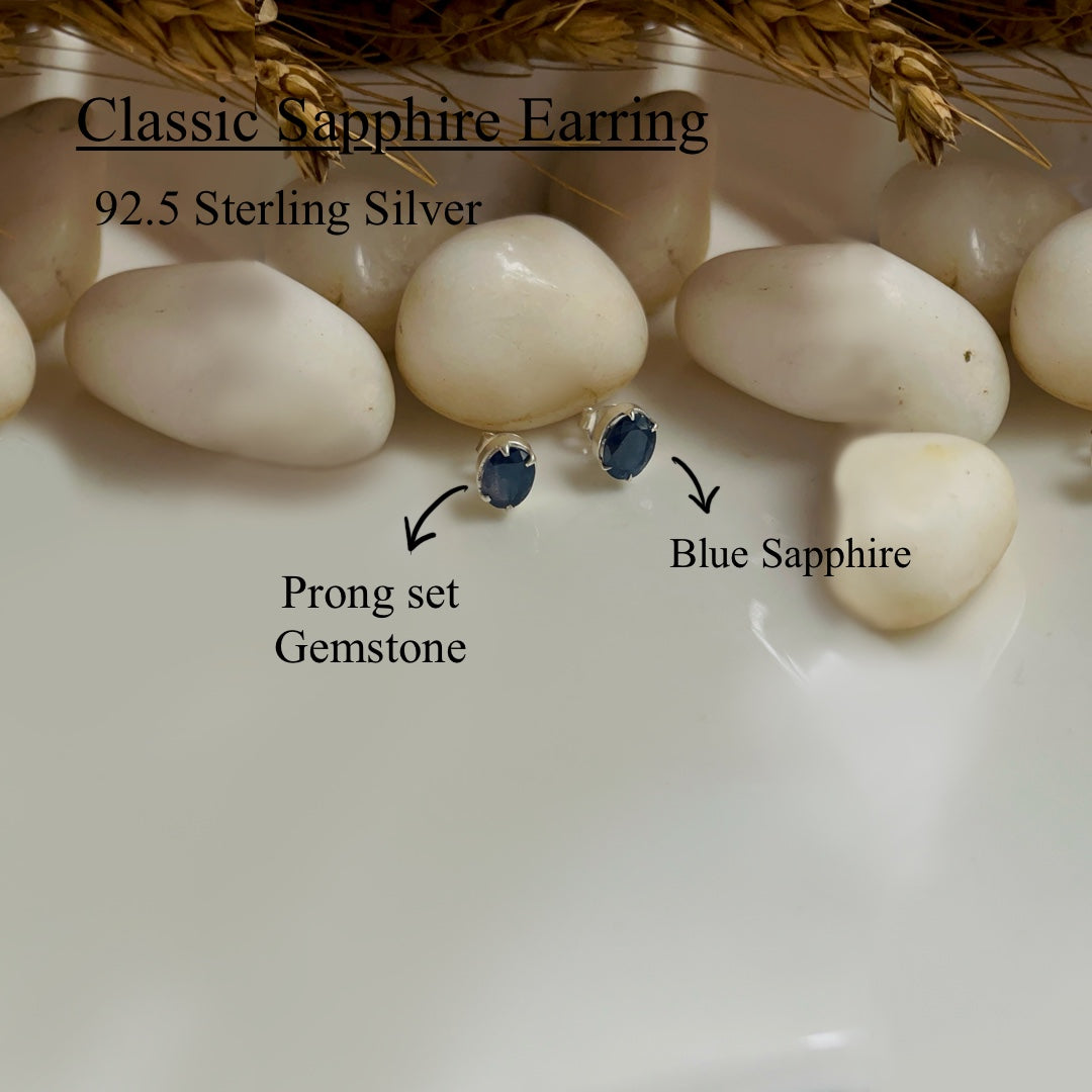 Classic Blue Sapphire Earstuds