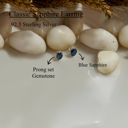 Classic Blue Sapphire Earstuds