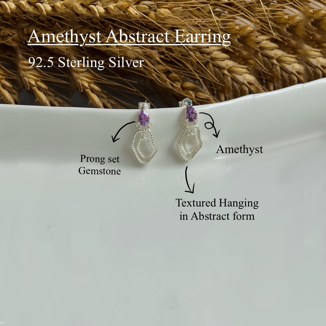 Amethyst Abstract Earring