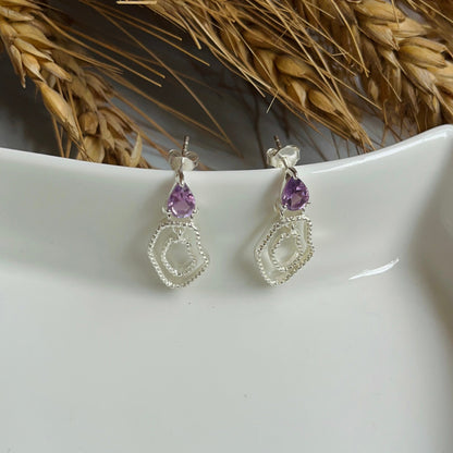 Amethyst Abstract Earring