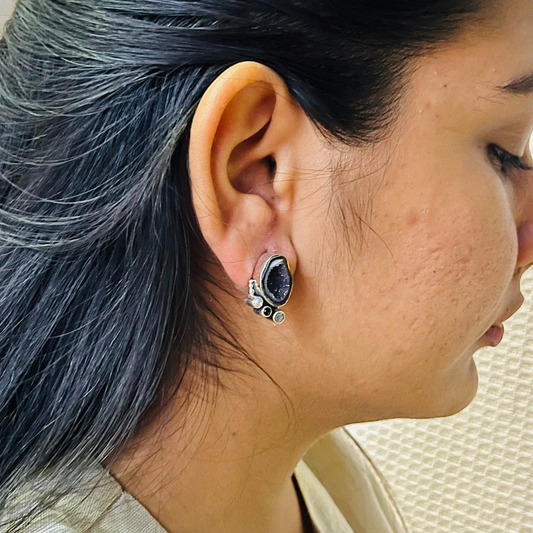 Agate Druzy Ear Stud