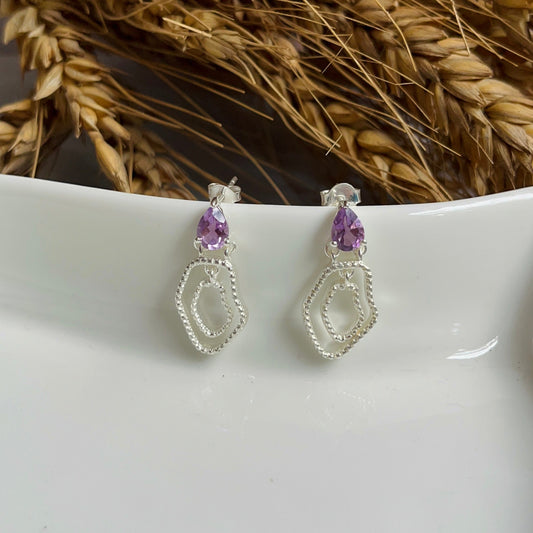Amethyst Abstract Earring