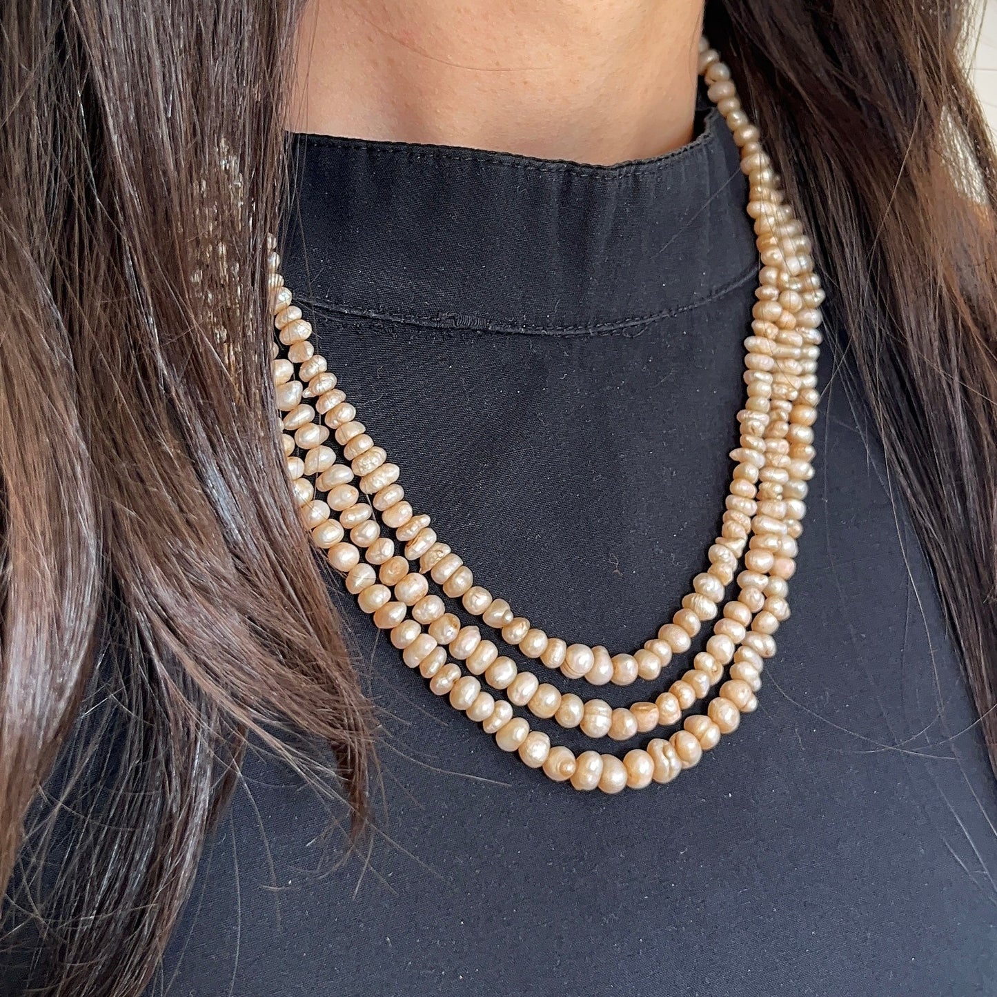 Basroo 3-Liner Pearl Necklace