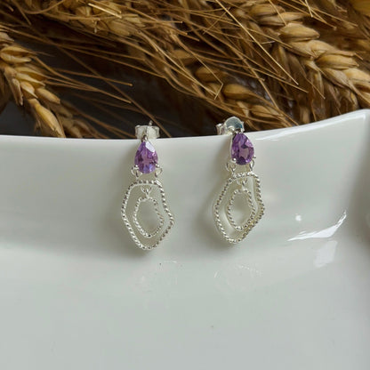 Amethyst Abstract Earring