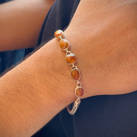 Sunstone Silver Men's Bracelet