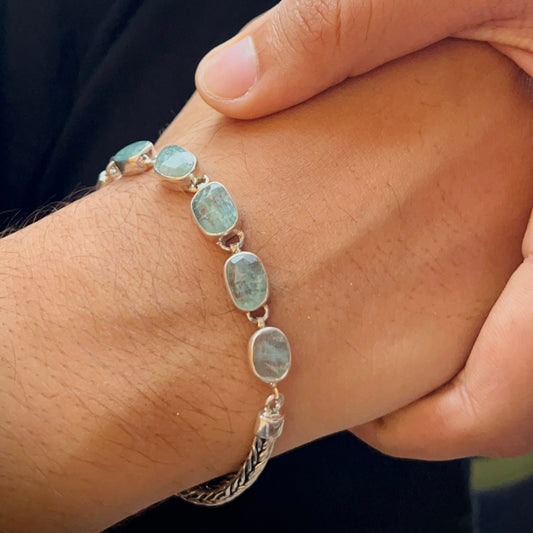 Kyanite Men's Silver Bracelet