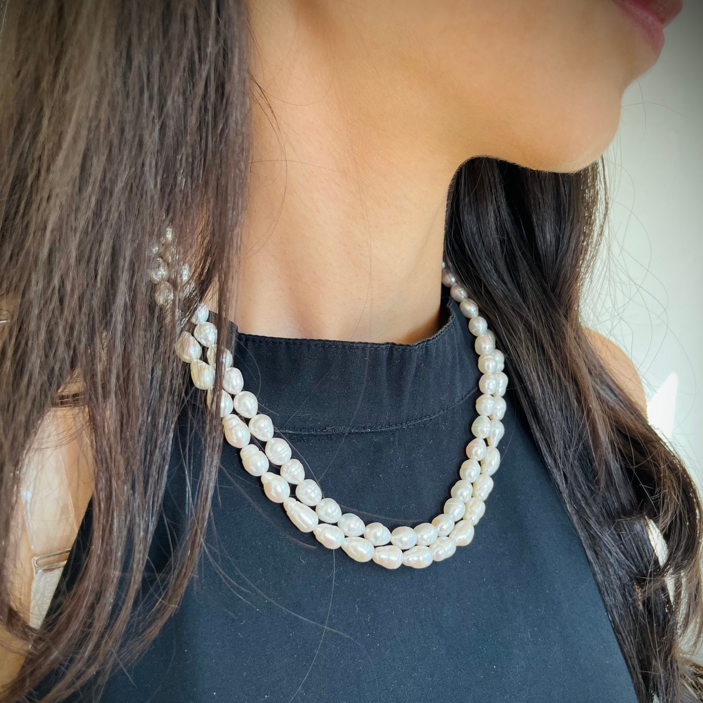 Shwet Moti 2-Liner Necklace Set