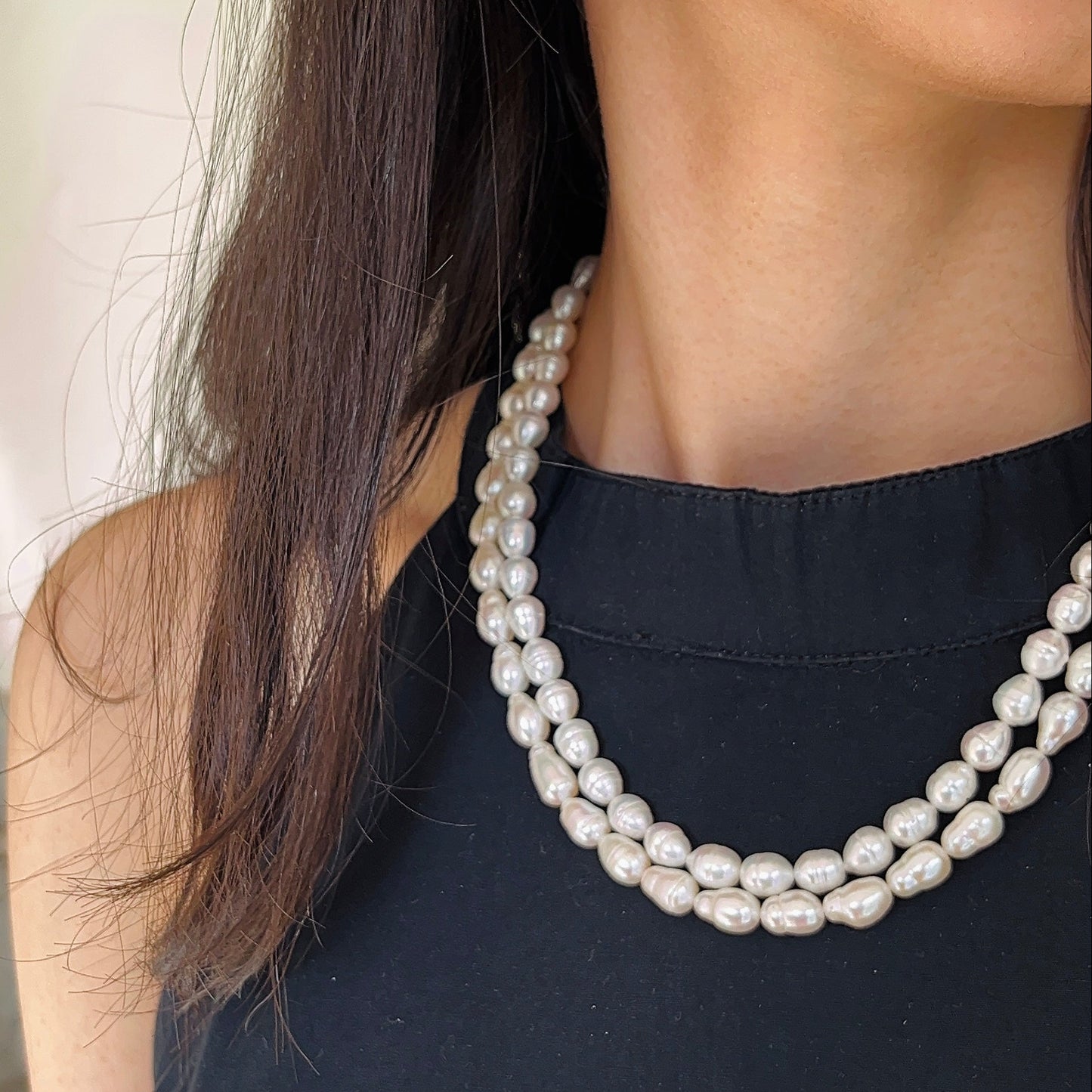 Shwet Moti 2-Liner Necklace Set