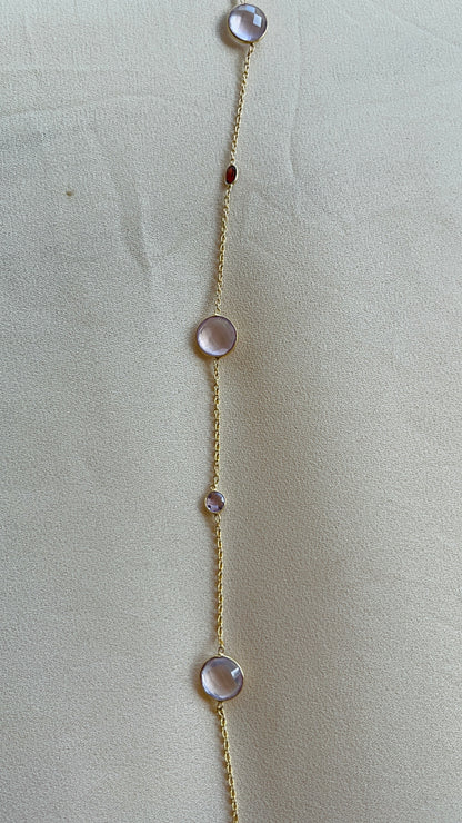 Blush Rose Quartz Long Chain