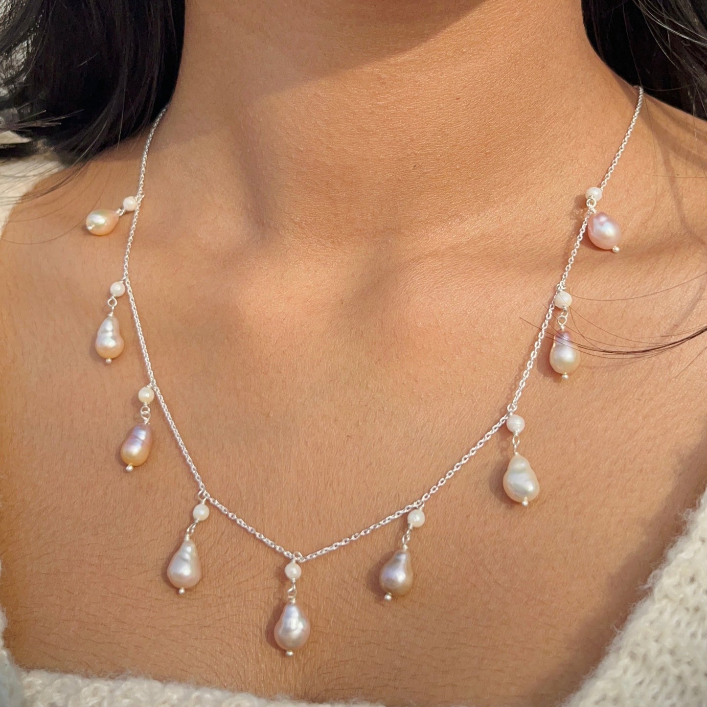Baroque Pearl Charm Necklace