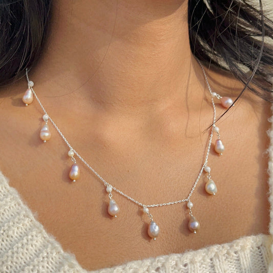 Baroque Pearl Charm Necklace