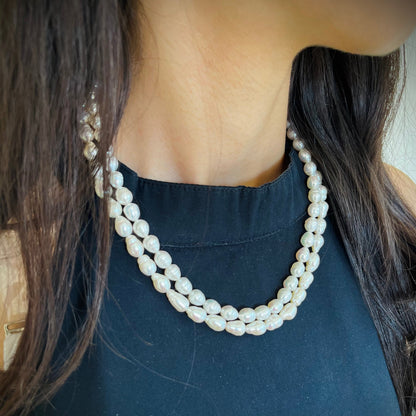Shwet Moti 2-Liner Necklace Set