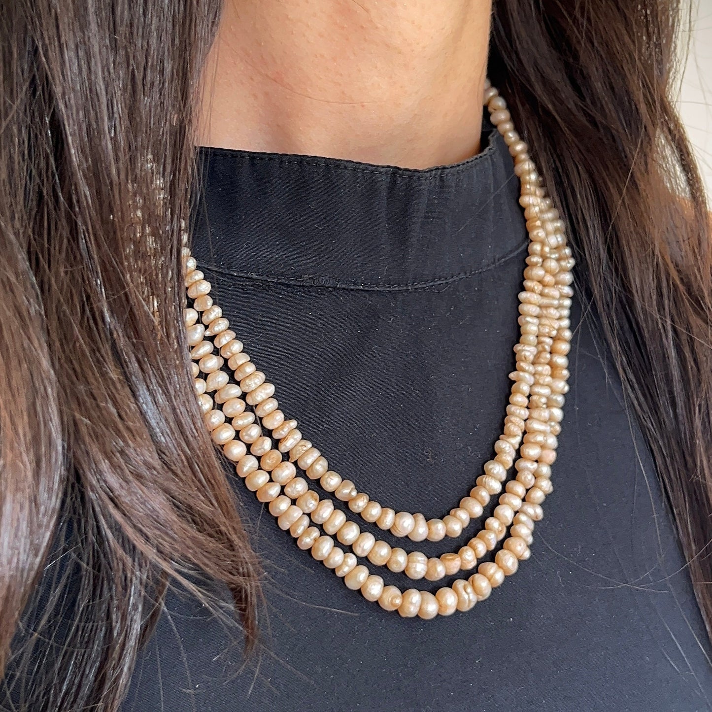 Basroo 3-Liner Pearl Necklace