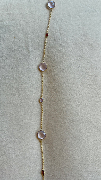 Blush Rose Quartz Long Chain