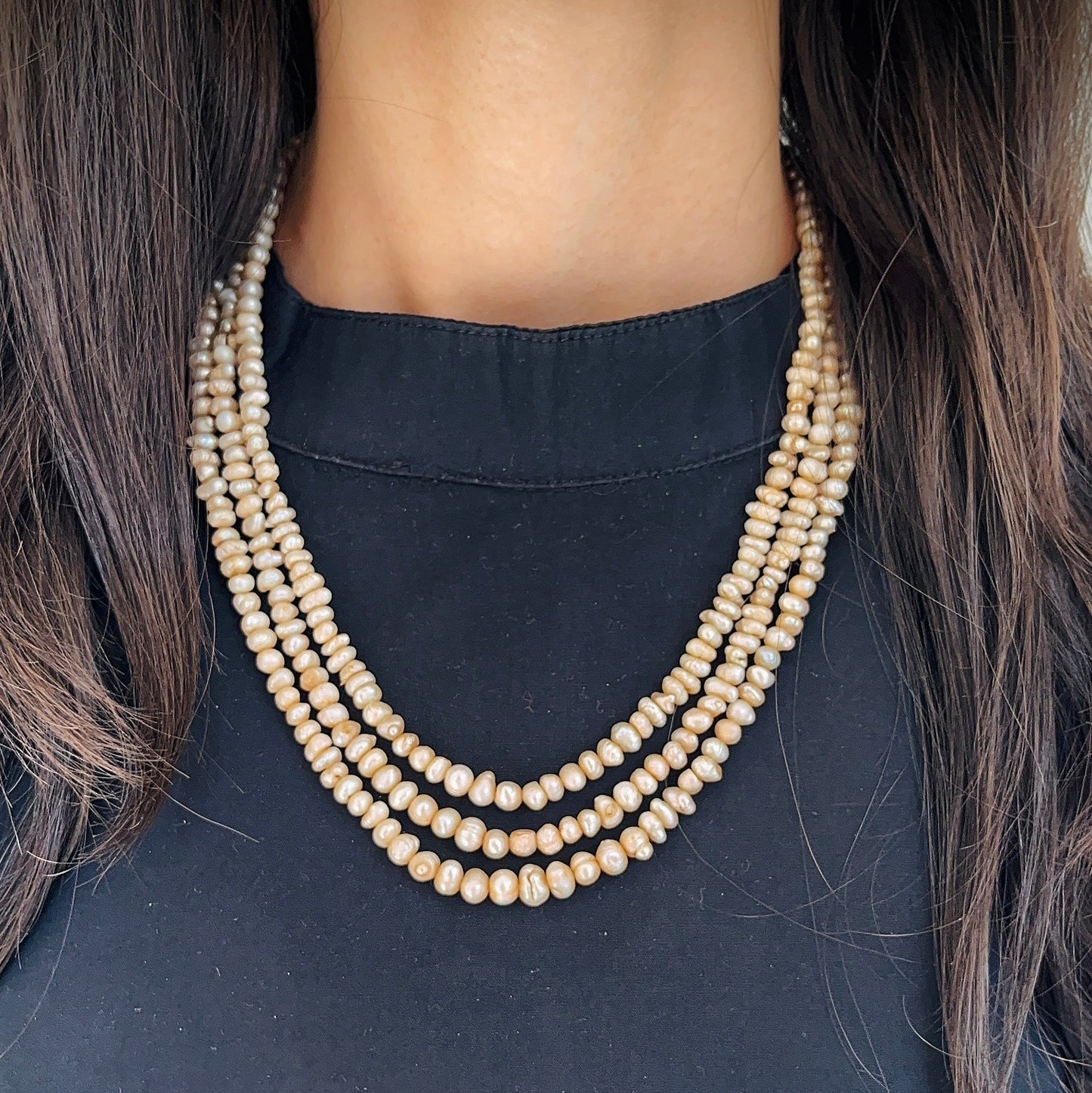 Basroo 3-Liner Pearl Necklace