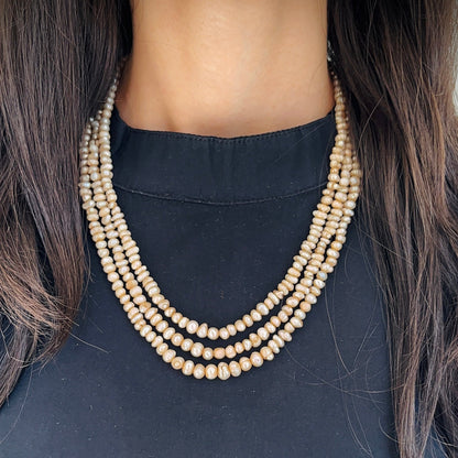Basroo 3-Liner Pearl Necklace