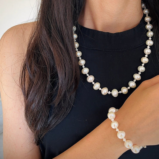 Kolo Pearl Necklace Set with Bracelet
